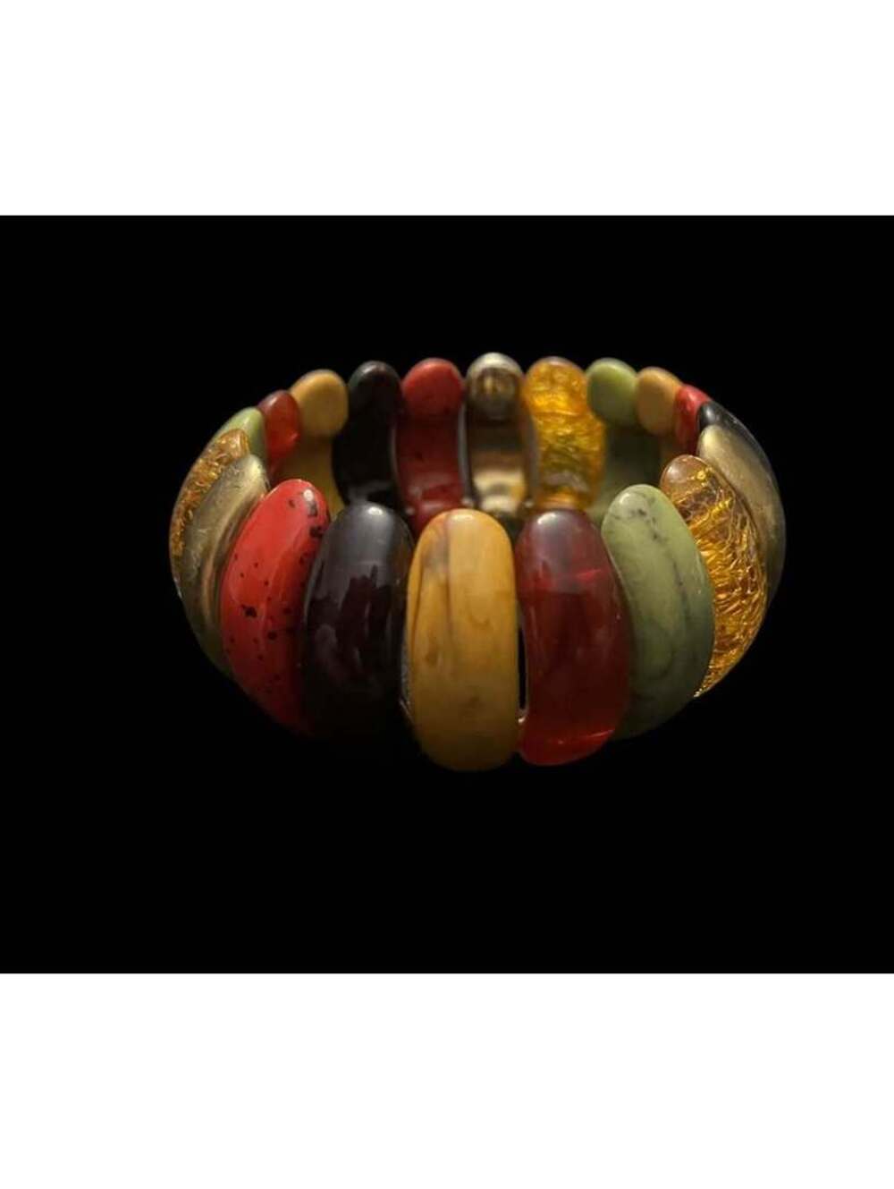 Multi-Color Chunky Stretch Bead Bracelet